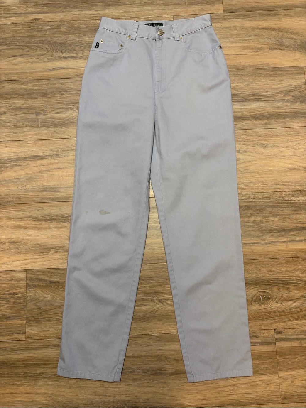 Lauren Ralph Lauren Size 2P Light Blue High Rise Tapered Pants 100% Cotton